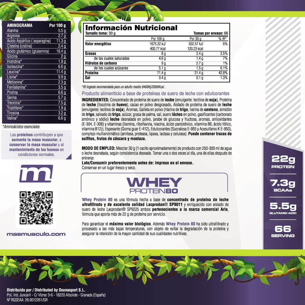 Wei-eiwit 80 - 2 kg Jurassic Choc MASMUSCULO 5/6