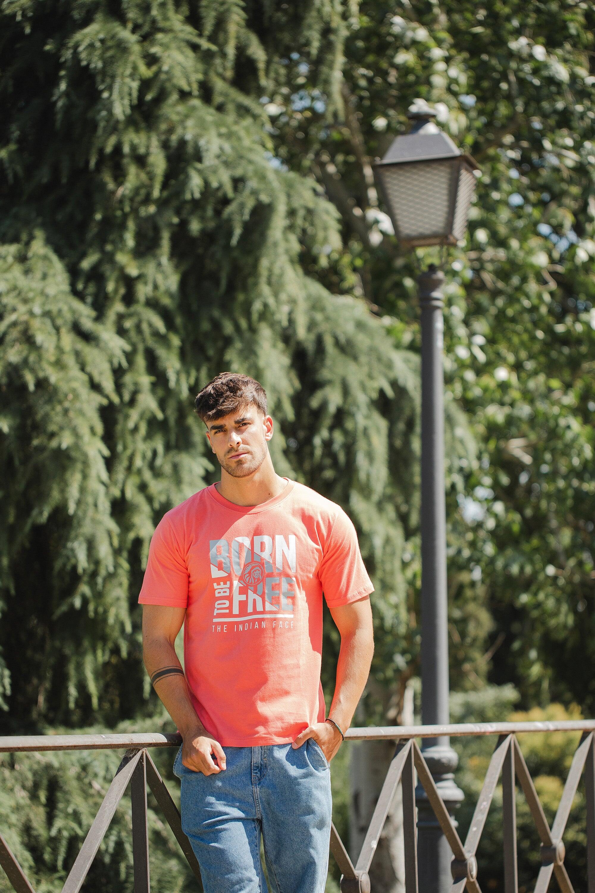 Camiseta adulto de Fitness The Indian Face Unisex Born to be Free Red 2/5