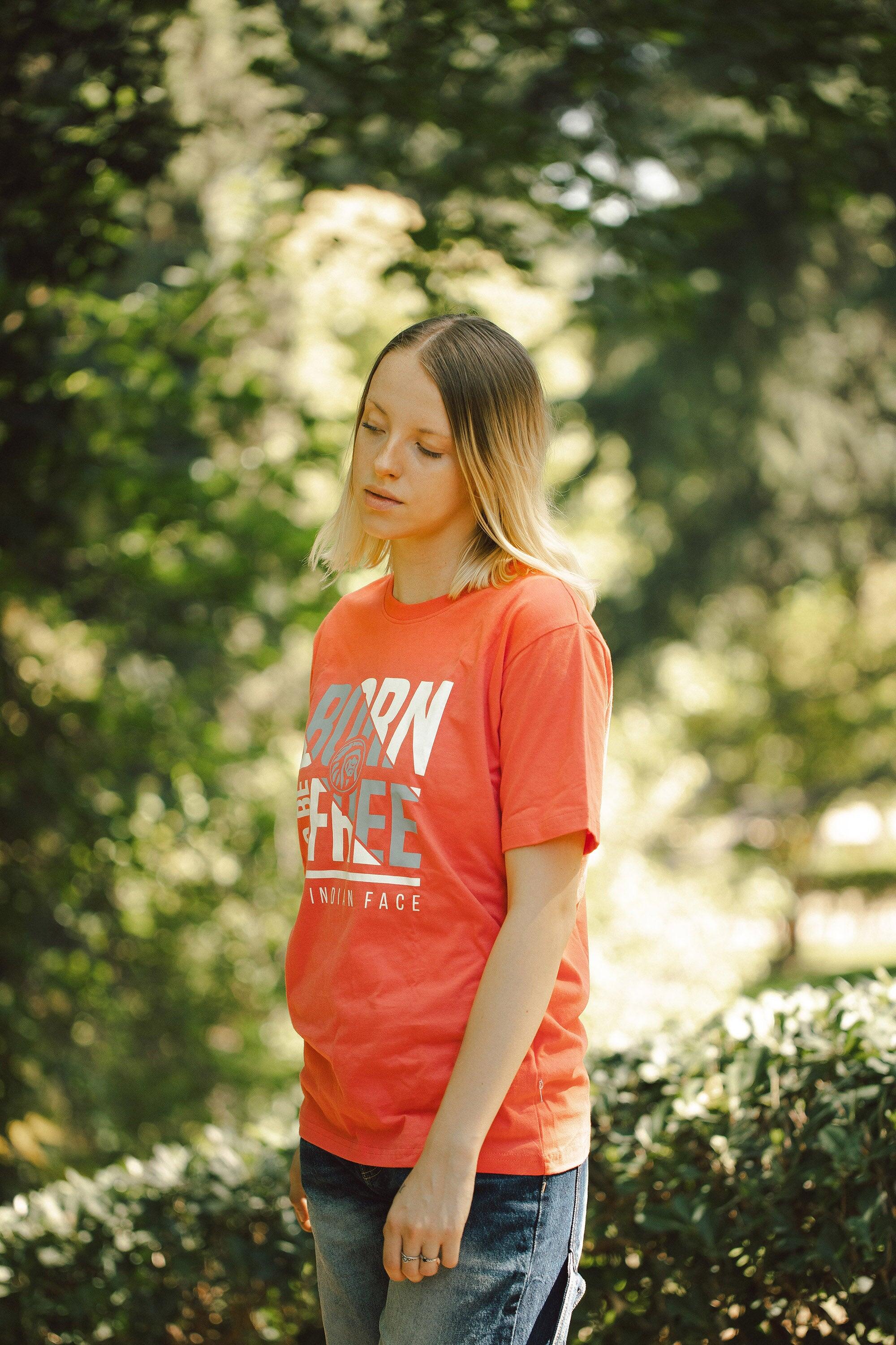 Camiseta adulto de Fitness The Indian Face Unisex Born to be Free Red 3/5