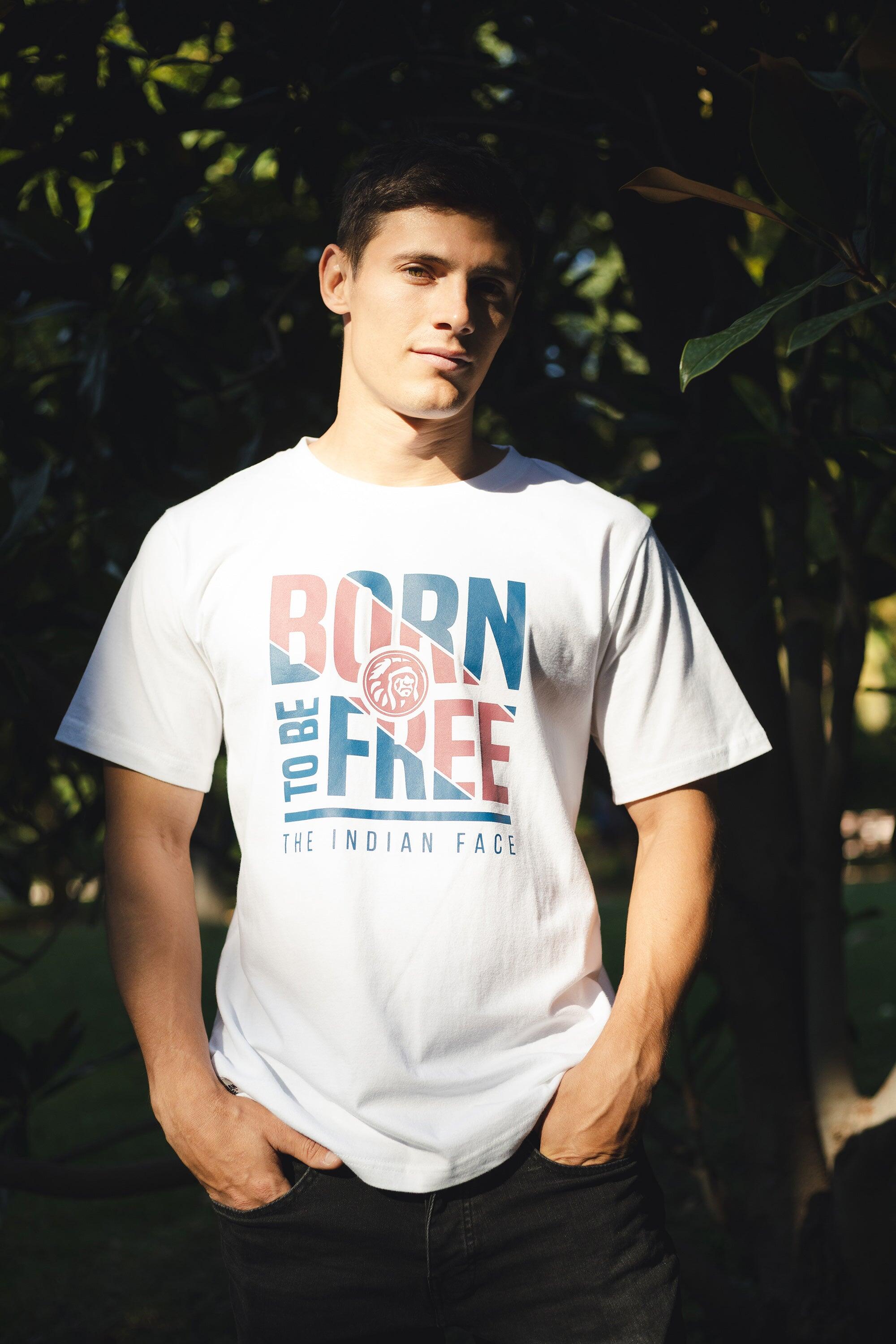 Camiseta de Fitness The Indian Face Unisex Born to be Free Blanco 2/5