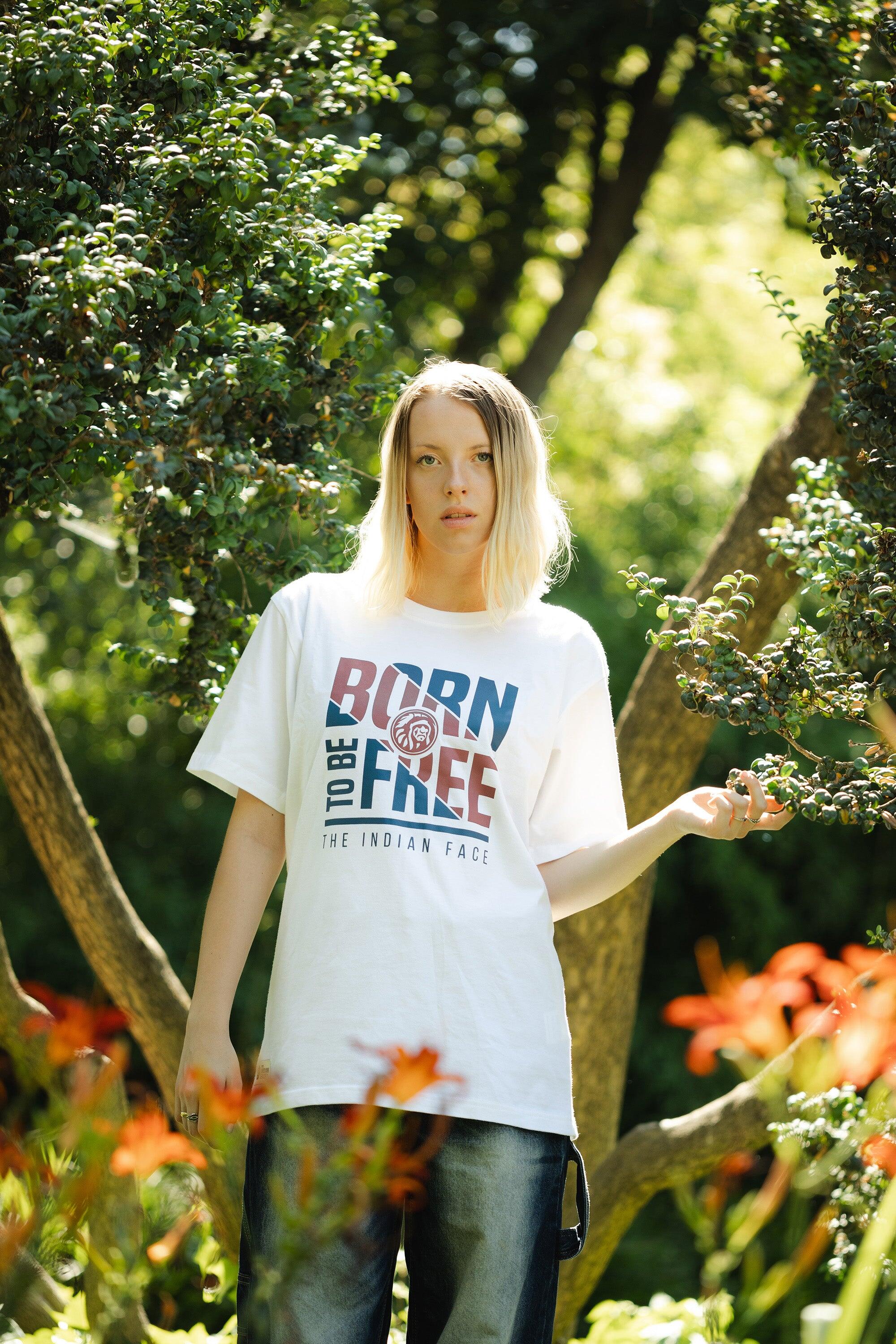 Camiseta de Fitness The Indian Face Unisex Born to be Free Blanco 3/5