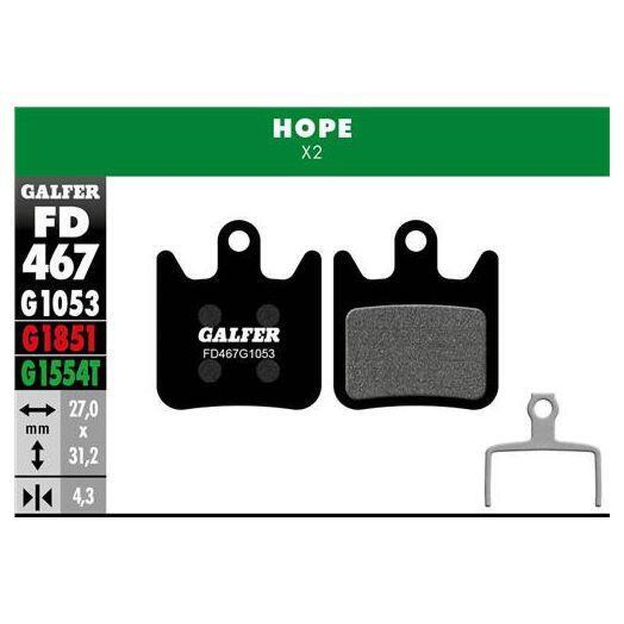 Paire de Plaquettes Galfer Semi-métalliques Hope X2 Standard
