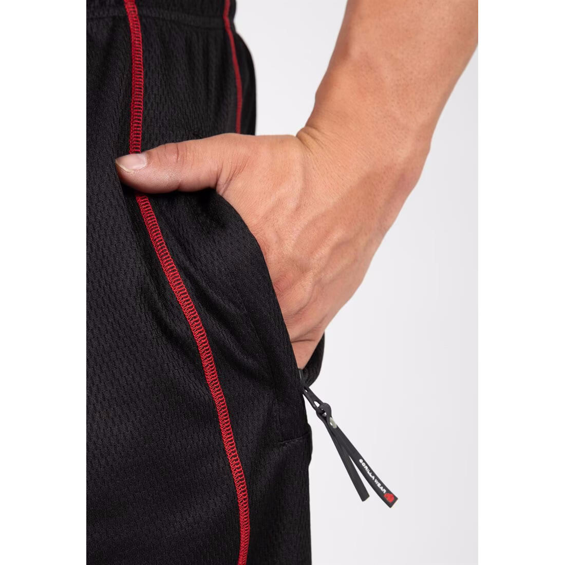 Wallace Mesh Pantalon - Noir/Rouge 4/4
