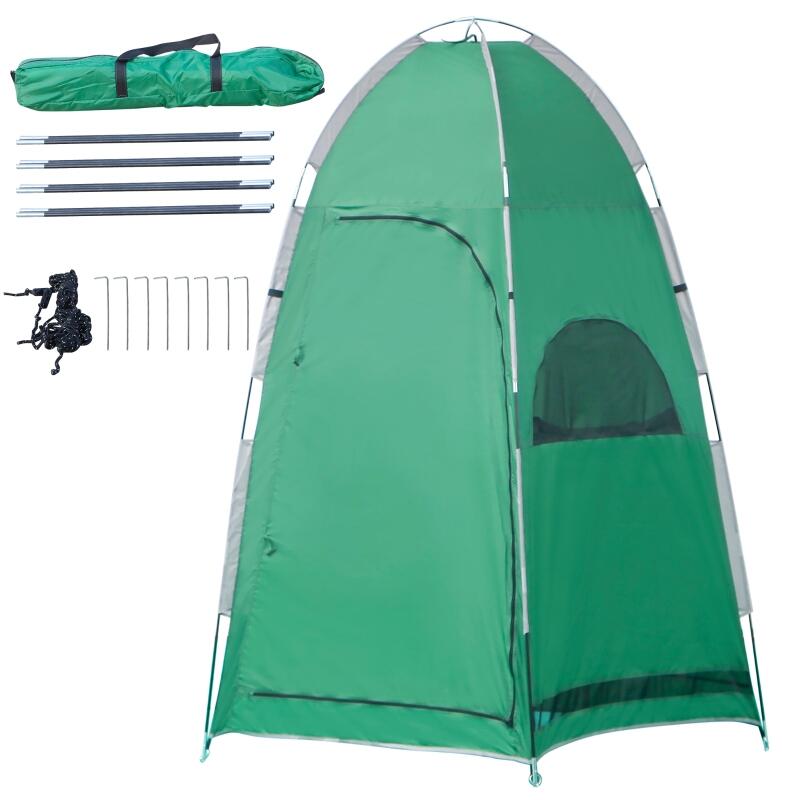 OUTSUNNY Outsunny Tenda Doccia Campeggio con Ingresso a Cerniera e Finestre Verde