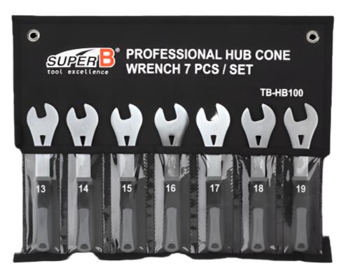 Super B Professional Hub Cone Wrench Set 13, 14, 15, 16, 17,18, 19Mm