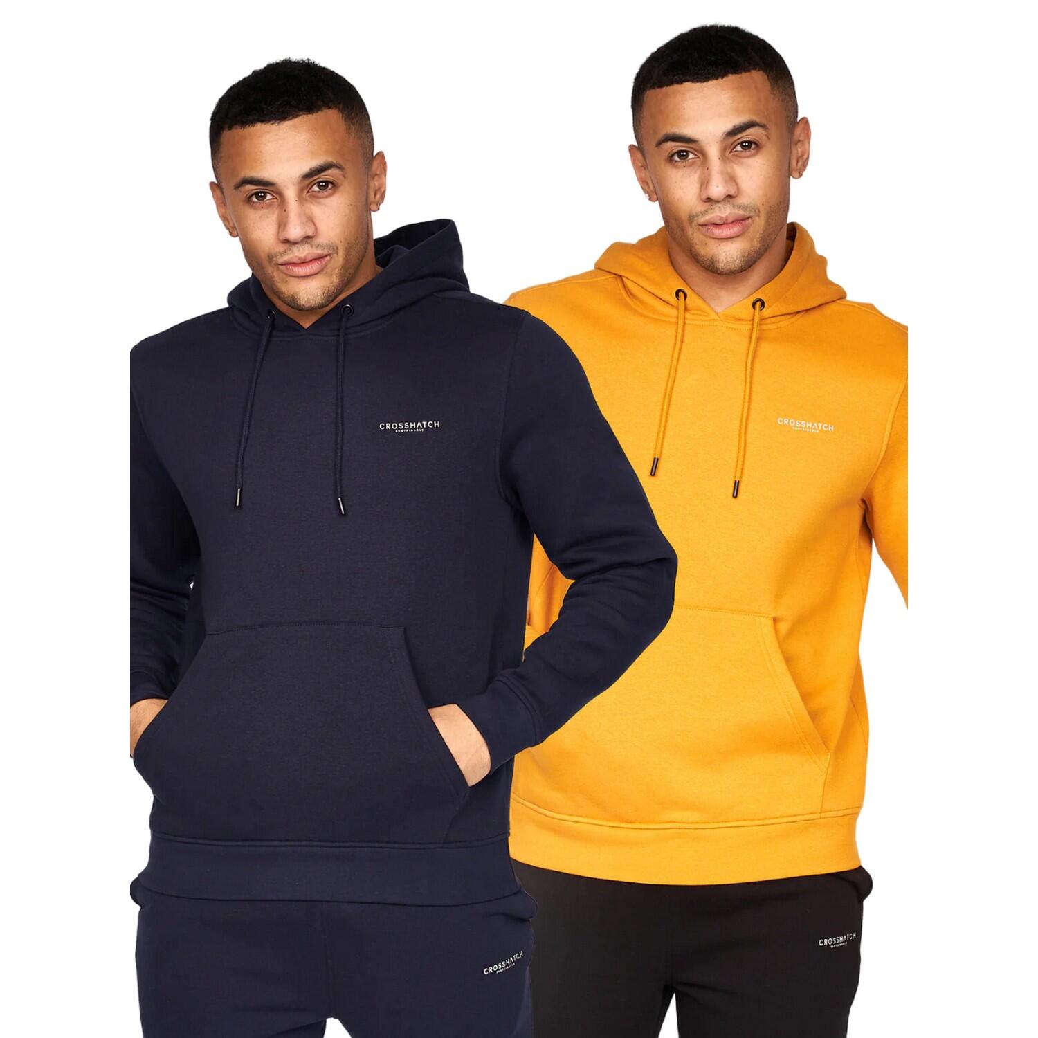 Crosshatch Mens Traymax Overhead Hoodie (Pack Of 2)