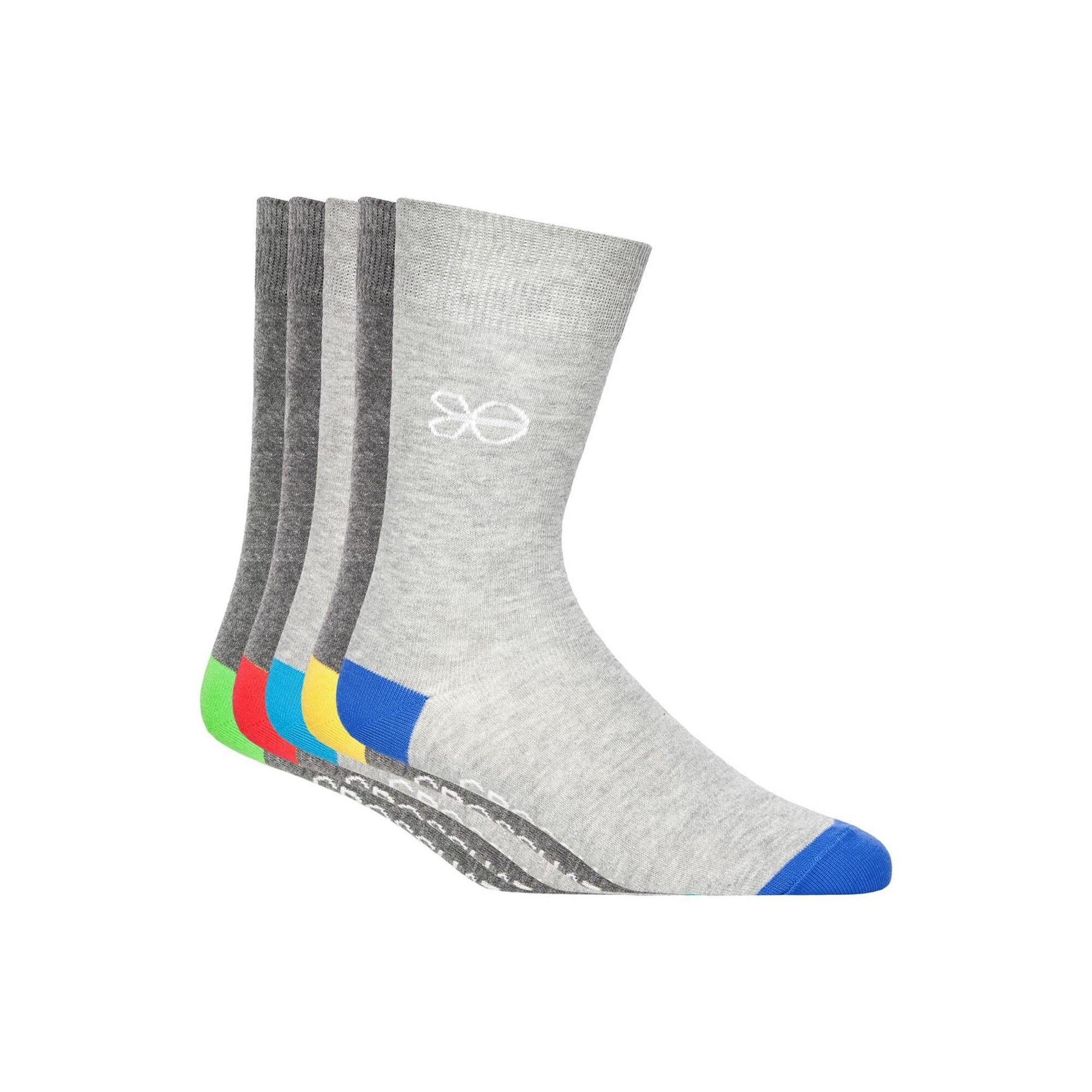 Crosshatch Mens Posical Logo Crew Socks (Pack of 5)