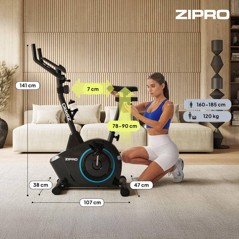 Bicicletă de Apartament magnetică Zipro Boost volantă 7 kg fitness cardio