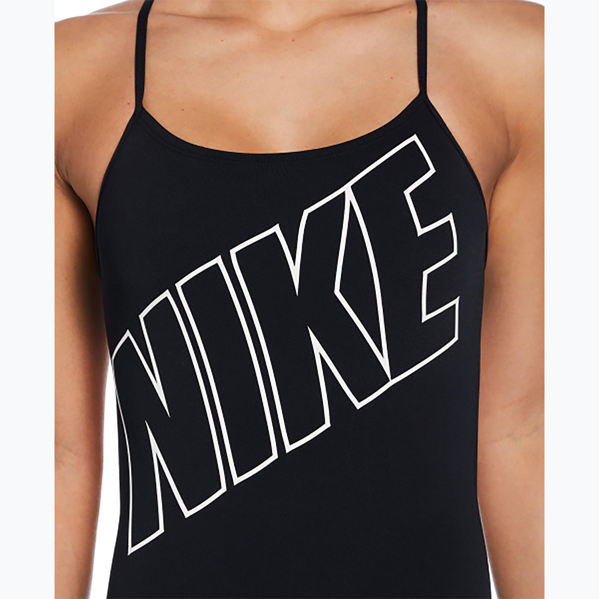 Costume Da Bagno Intero Aderente Donna Nike Nero 4/5