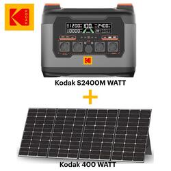 KODAK Kit Station Électrique Portable S2400 + Panneau Solaire 400W - Multi Fonc.