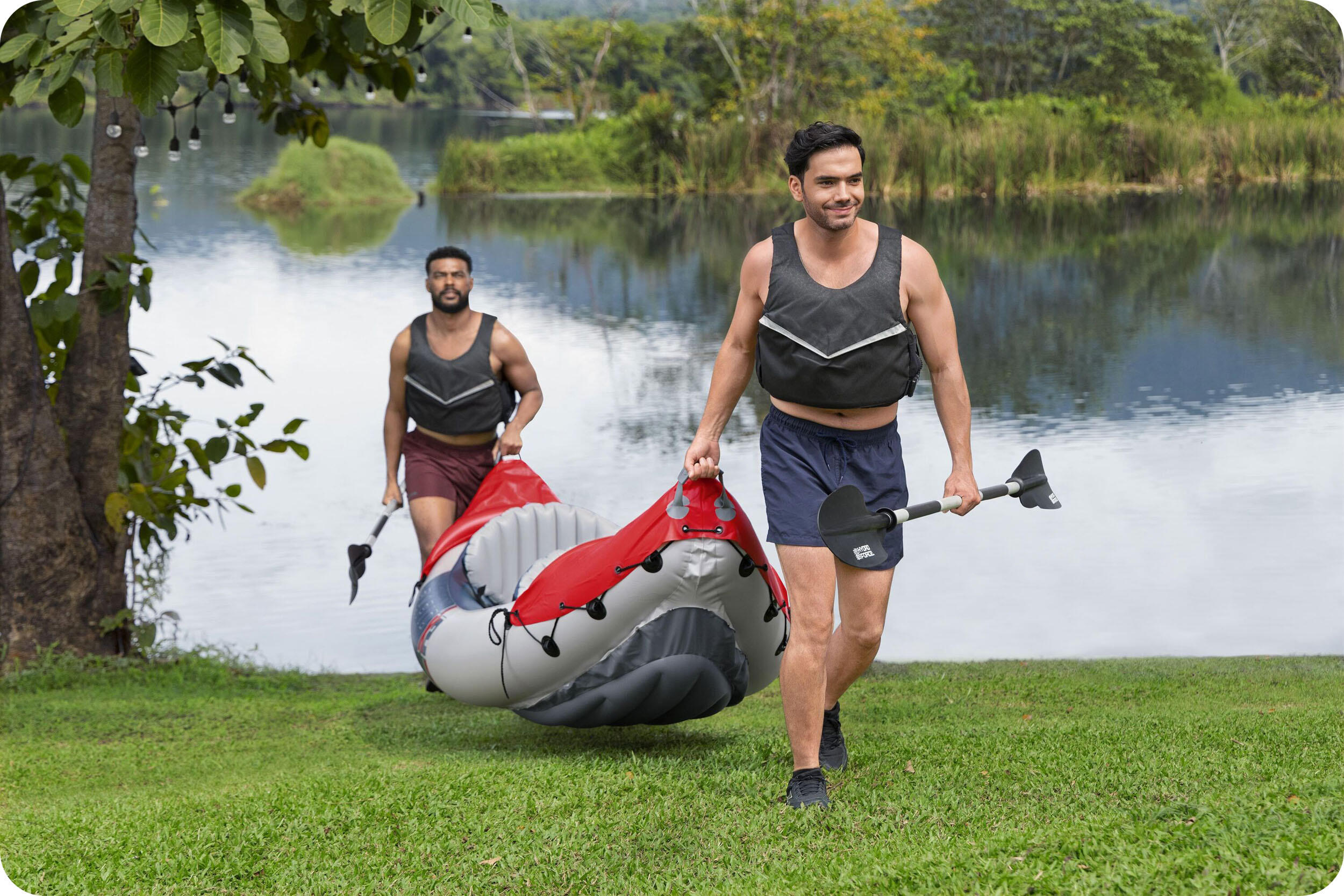 Bestway 2-Person Inflatable Kayak with Oars Removable Fins, Carry Bag and Pump 5/6