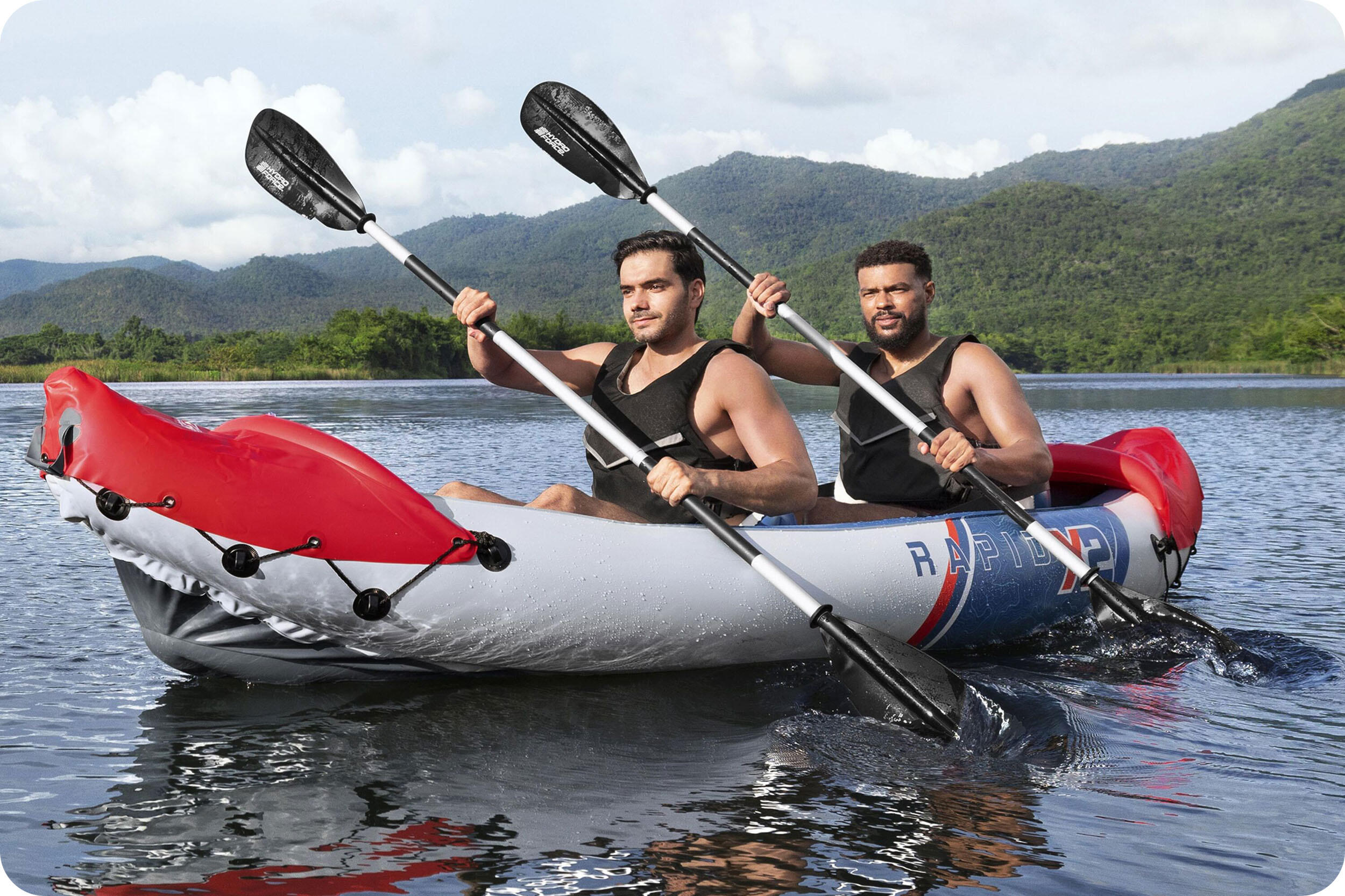 Bestway 2-Person Inflatable Kayak with Oars Removable Fins, Carry Bag and Pump 3/6
