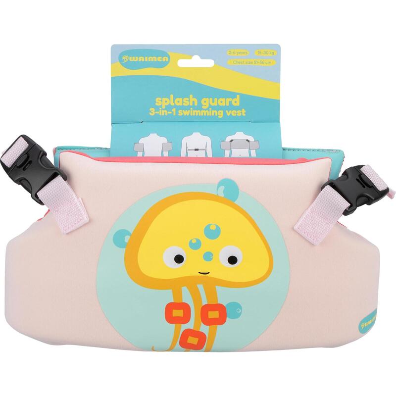 Centură cu aripioare 3-în-1 Splash Guard, 2-6 ani, 15-30 kg, roz