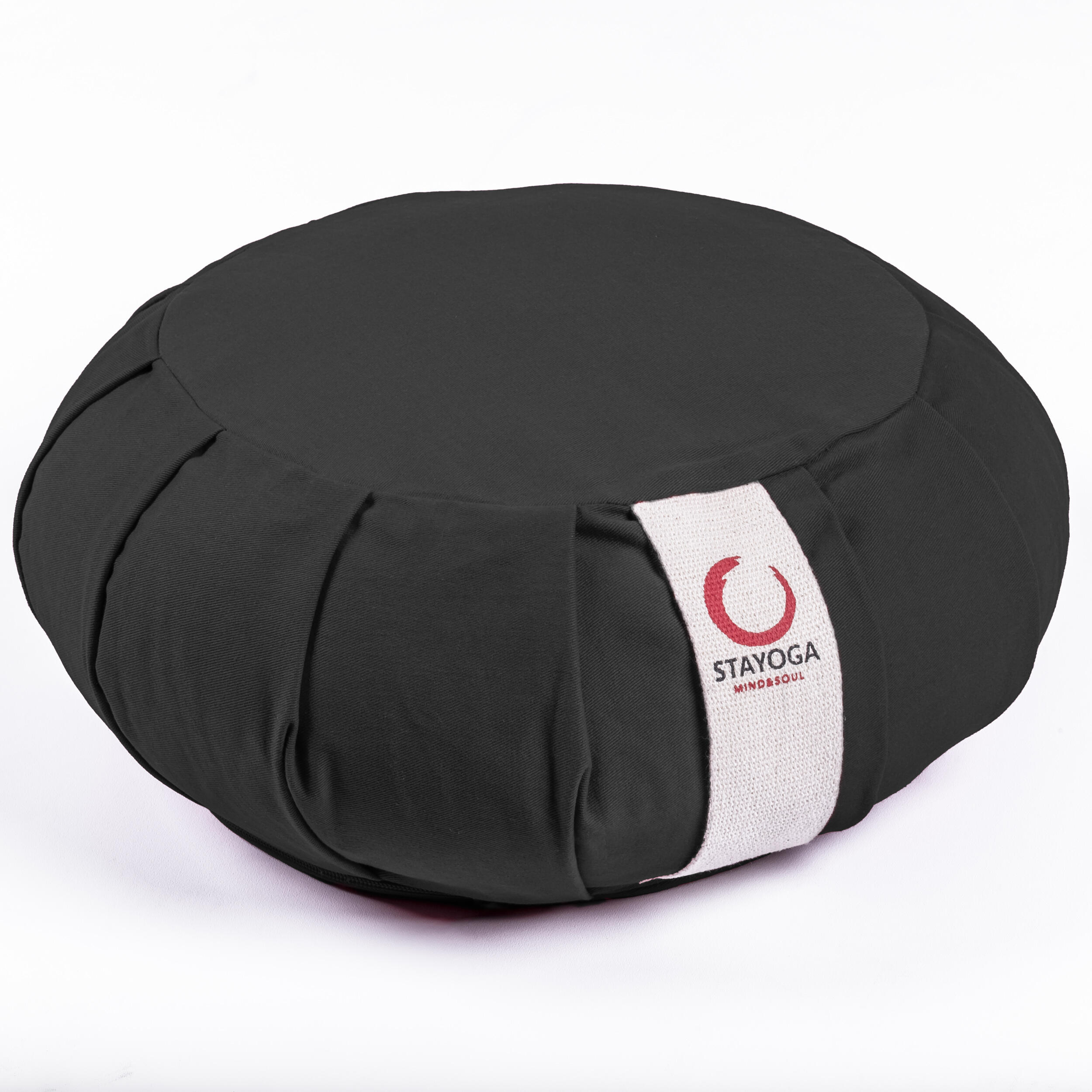 STAYOGA Cojín Zafu Redondo Pliegue Zen Negro ideal para yoga, meditación y mindfulness