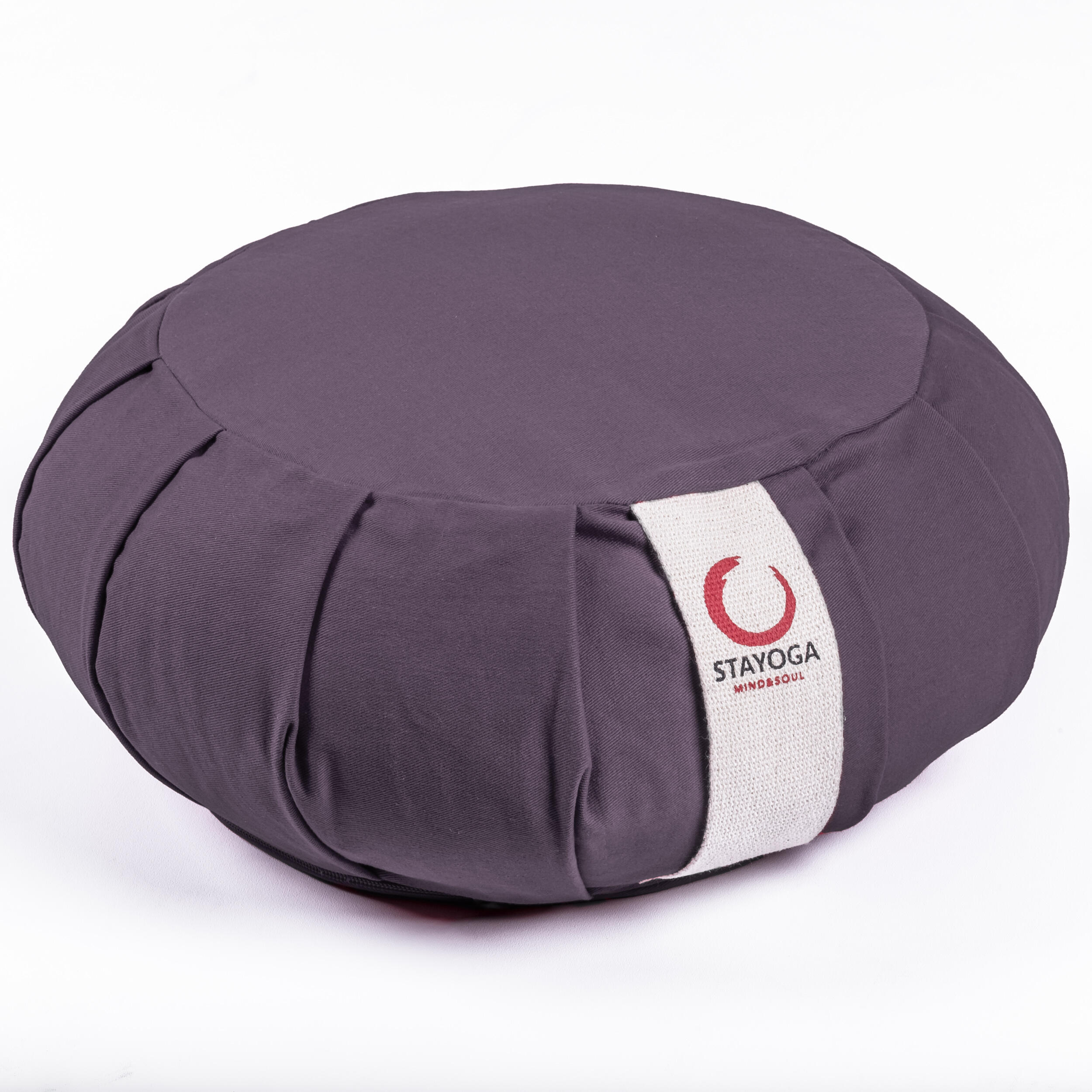 STAYOGA Cojín Zafu Redondo Pliegue Zen Gris, ideal para yoga, meditación y mindfulness