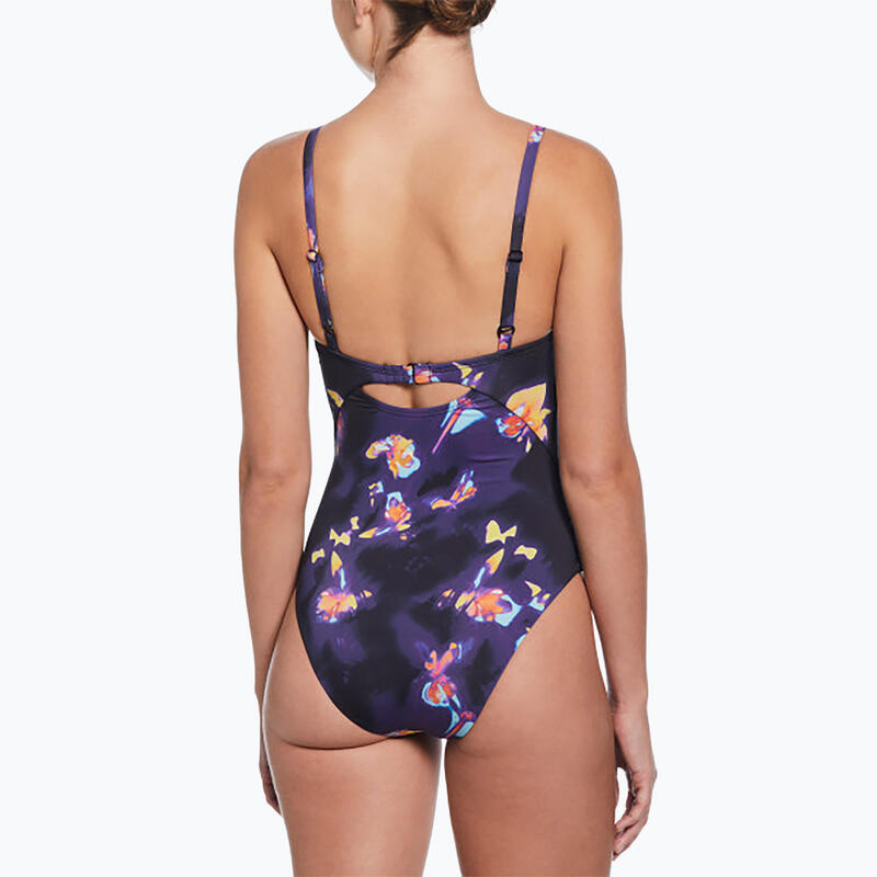Strój pływacki jednoczęściowy damski Nike Floral Blur V-Neck