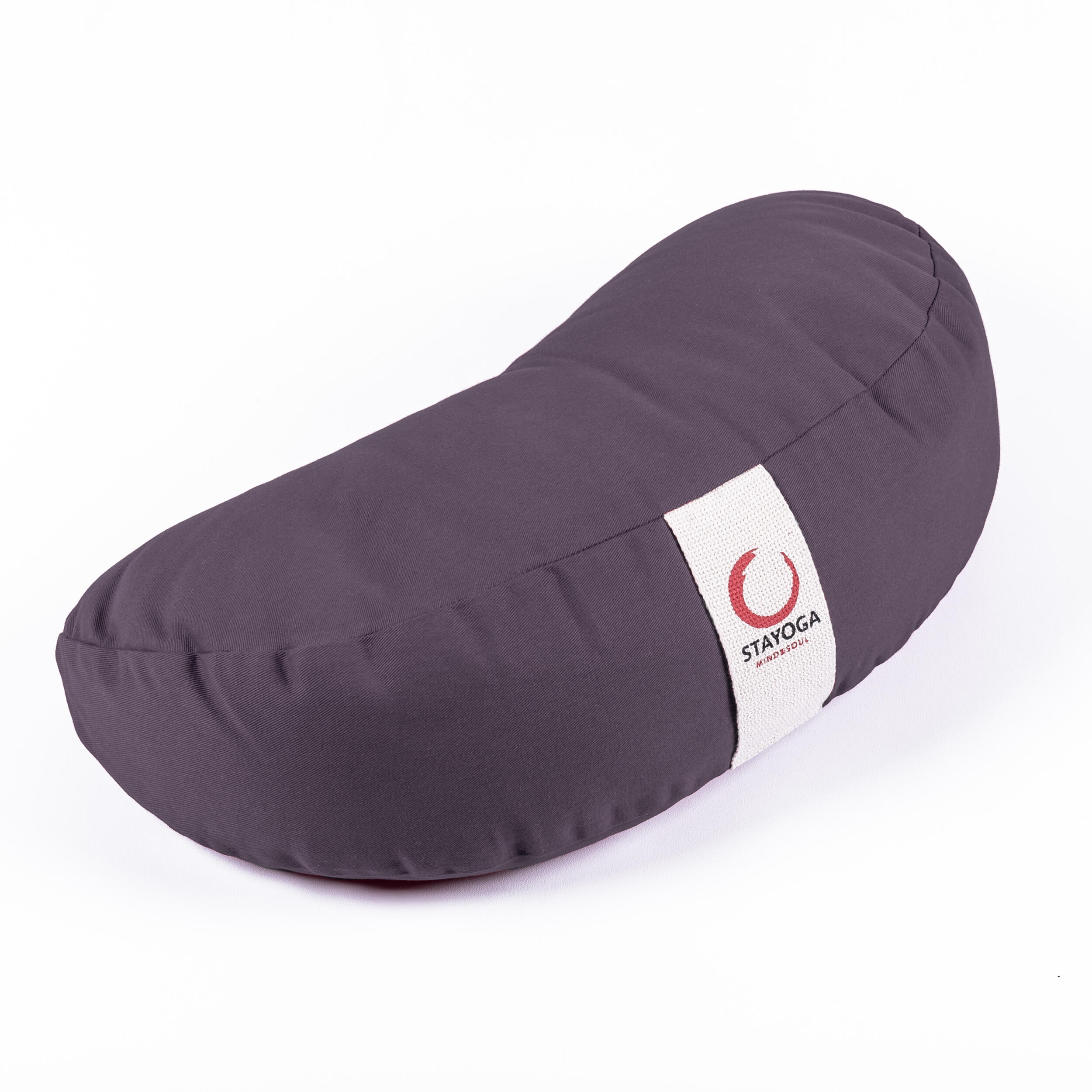 STAYOGA Cojín Zafu Media Luna Zen Gris, ideal para yoga, meditación y mindfulness
