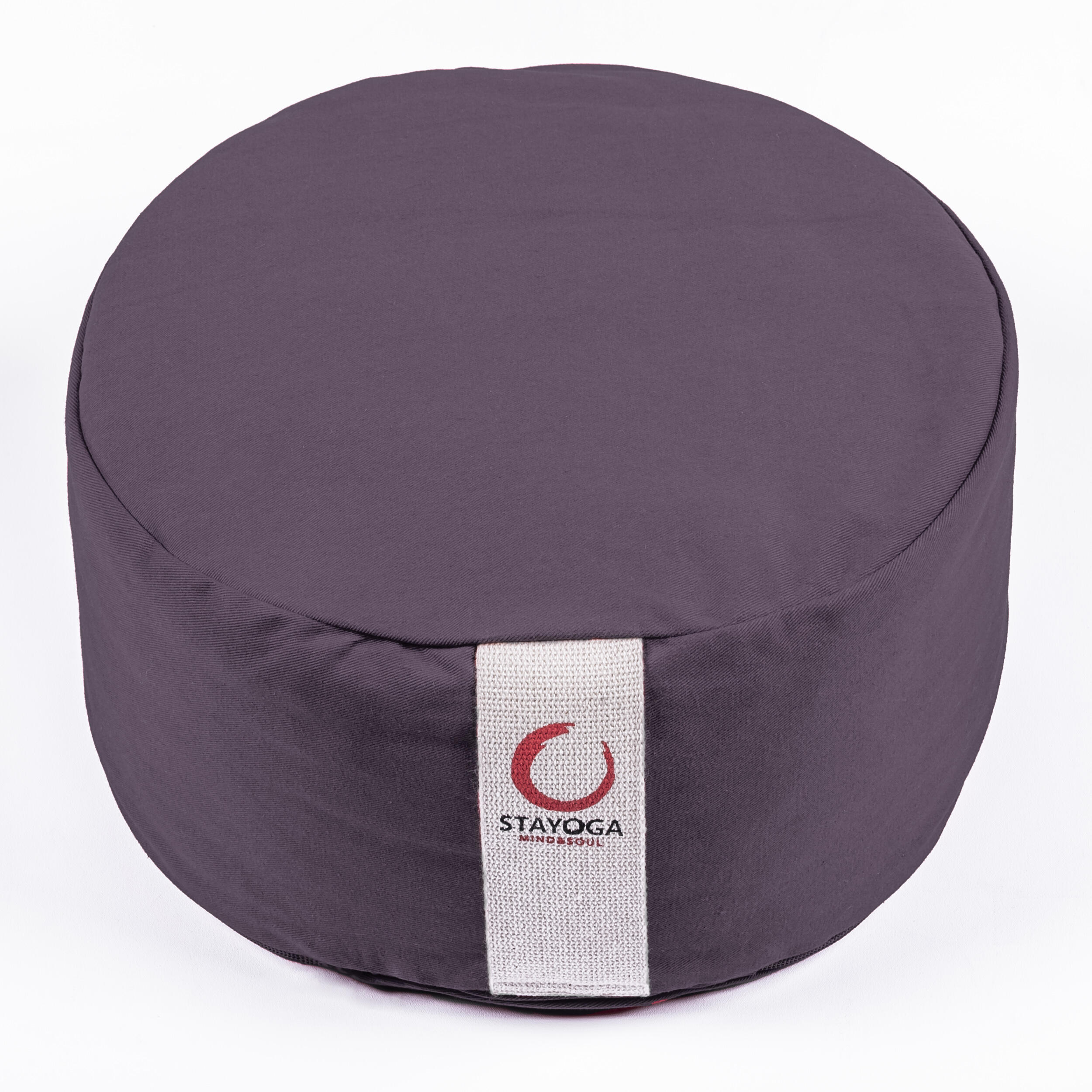 STAYOGA Cojín Zafu Redondo Cilindrico Gris, ideal para yoga, meditación y mindfulness
