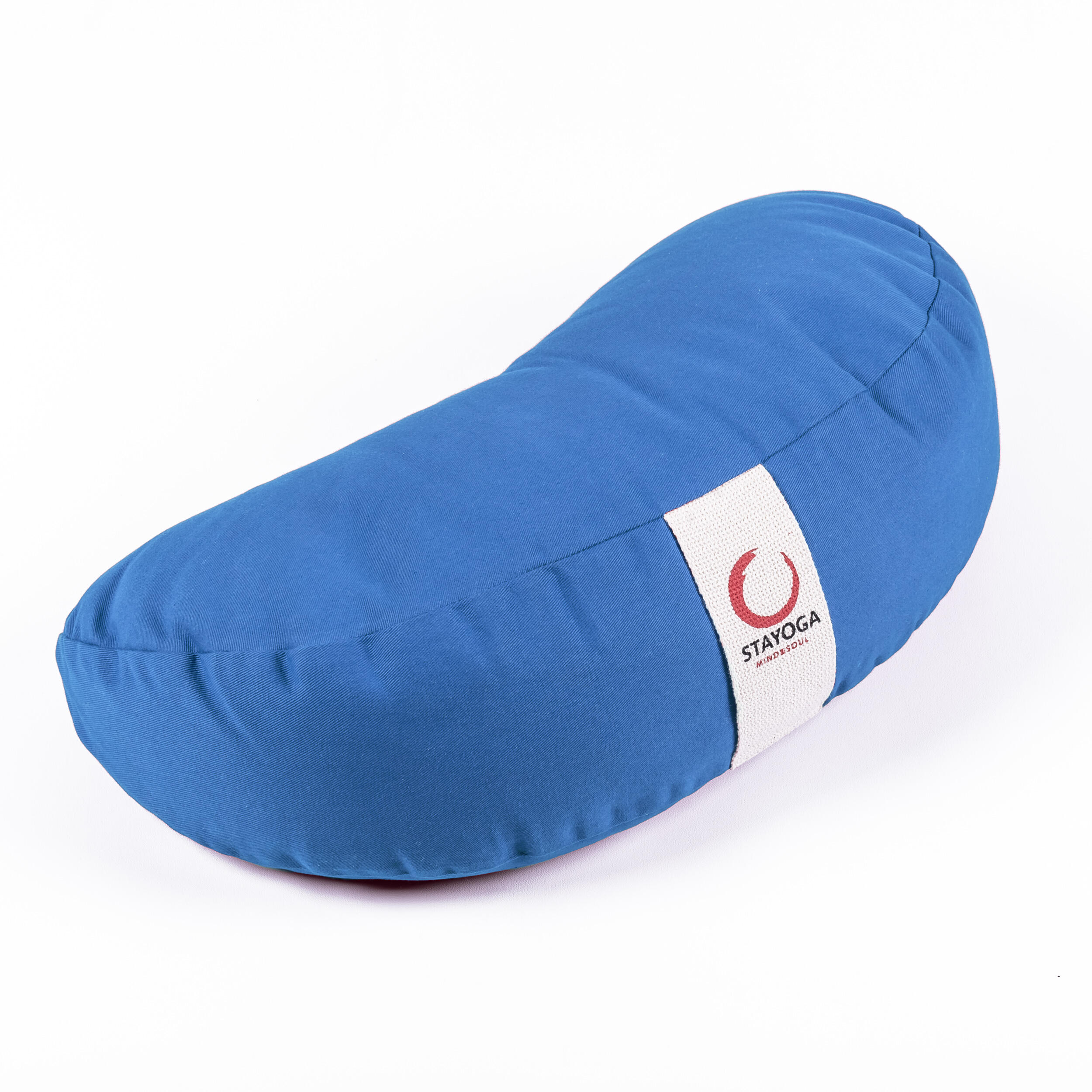 STAYOGA Cojín Zafu Media Luna Zen Azul, ideal para yoga, meditación y mindfulness