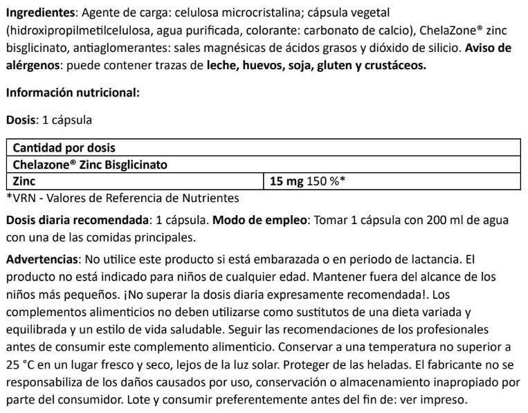 Zinc Bisglicinato - 90 Cápsulas Amix Nutrition 4/5