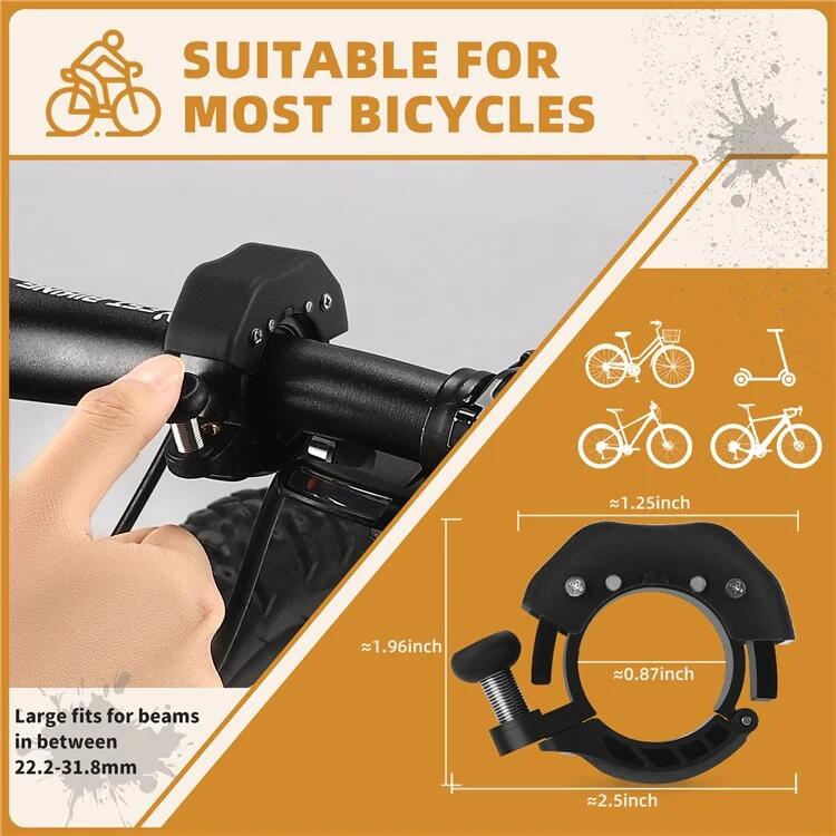 Sonnette de vélo de route en alliage d'aluminium - Noir 5/6