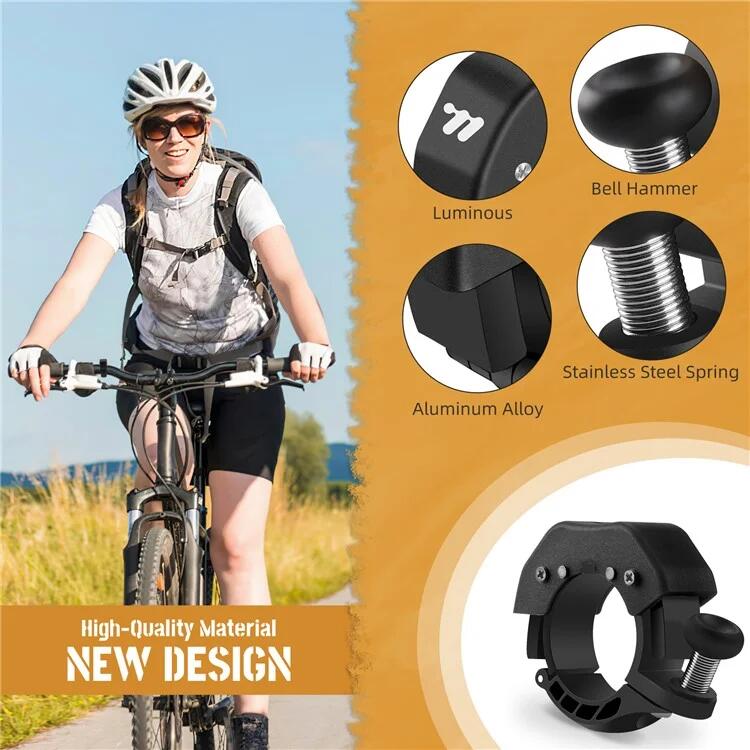 Clopoțel biciclete de oraș aluminiu, compatibil ghidon, negru