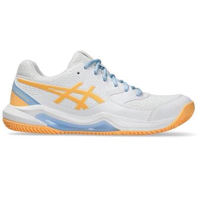 Zapatillas Asics Gel Dedicate 8 Padel Blanco Naranja Mujer