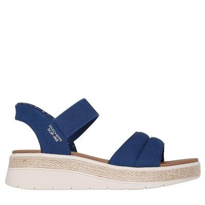 Sandalia Mujer Skechers Slip-ins Bobs Sun Ray Tejido Azul