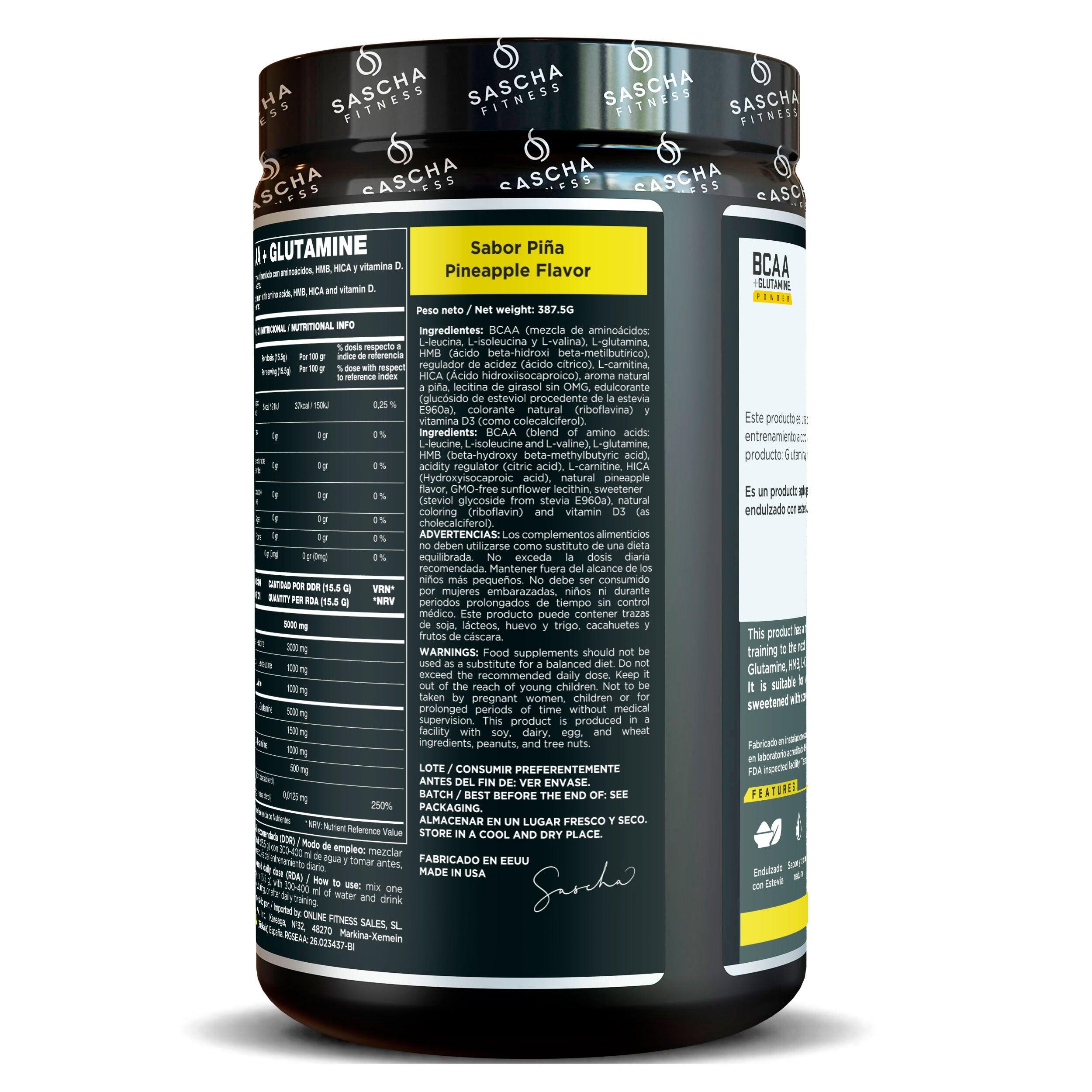 BCAA + Glutamina sabor Piña (387,5 g) 4/4
