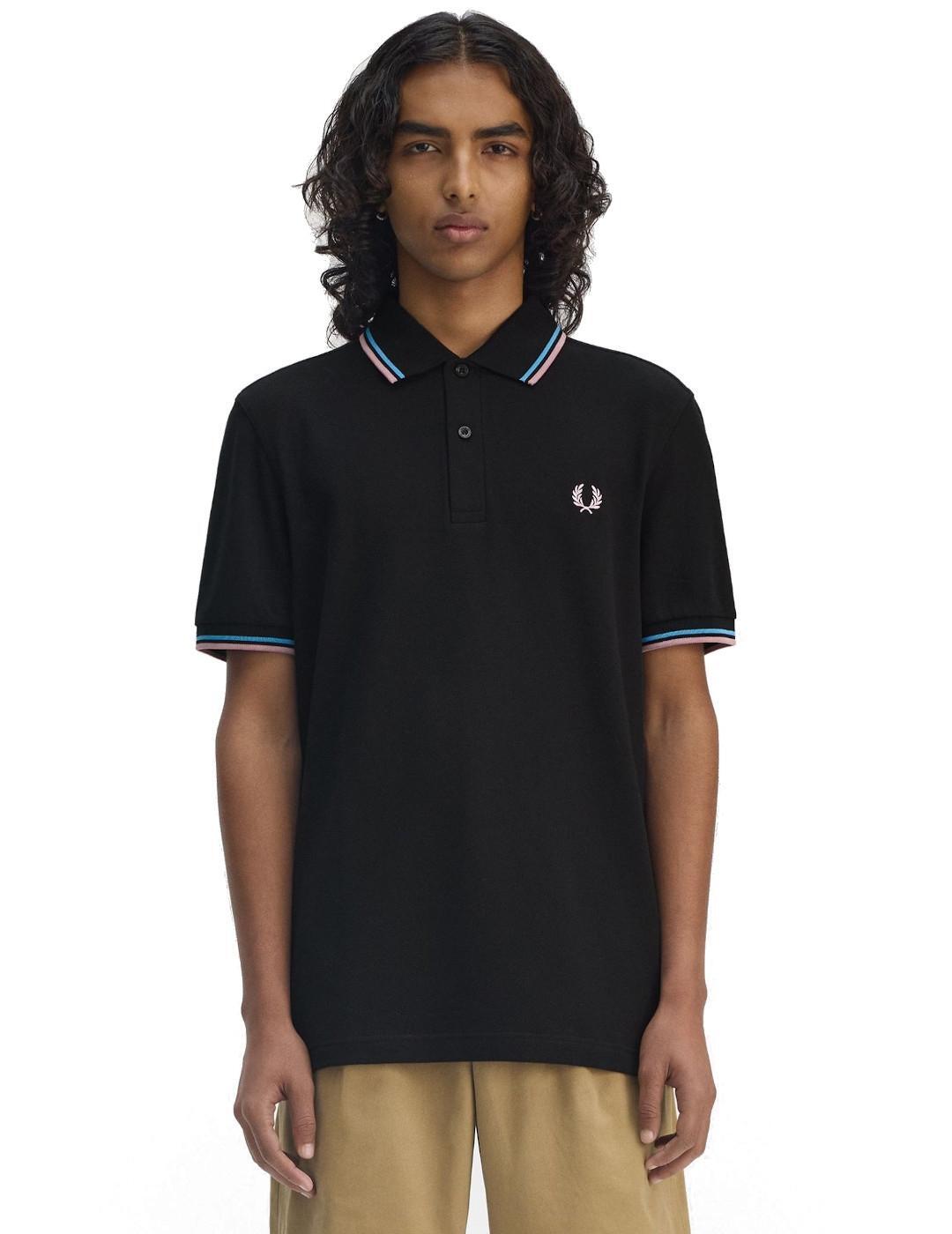 Sailing polo, shirts para Hombre Fred perry M3600 Negro 3/4