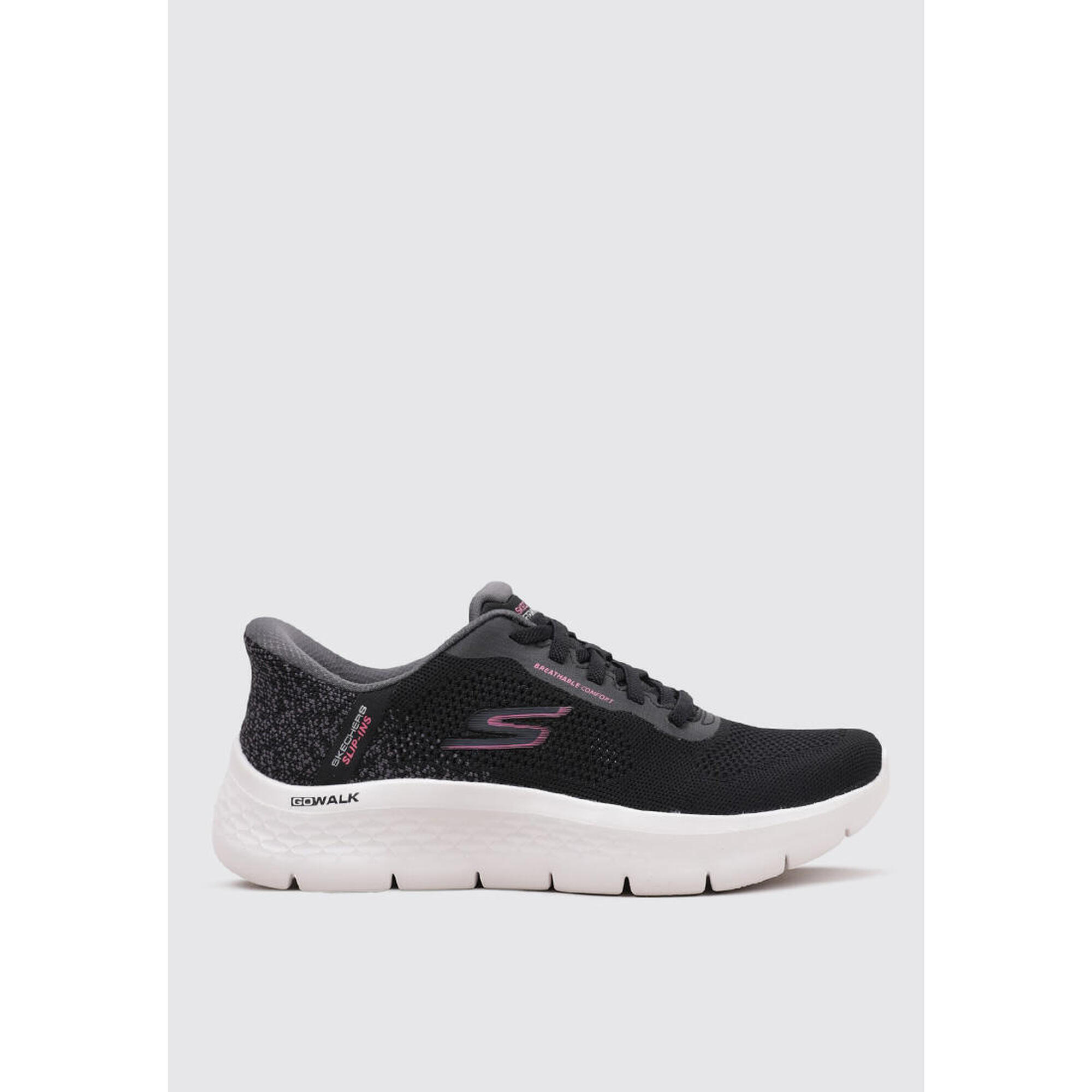 Skechers - Chaussure De Randonnée Baskets Femme Skechers Slip Ins: Go Walk Flex Noi - Baskets - Noir|rose - 37 - Decathlon