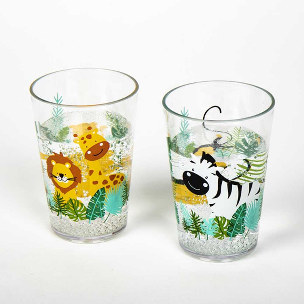 Vasos de melamina transparente Safari 2 piezas 2/5