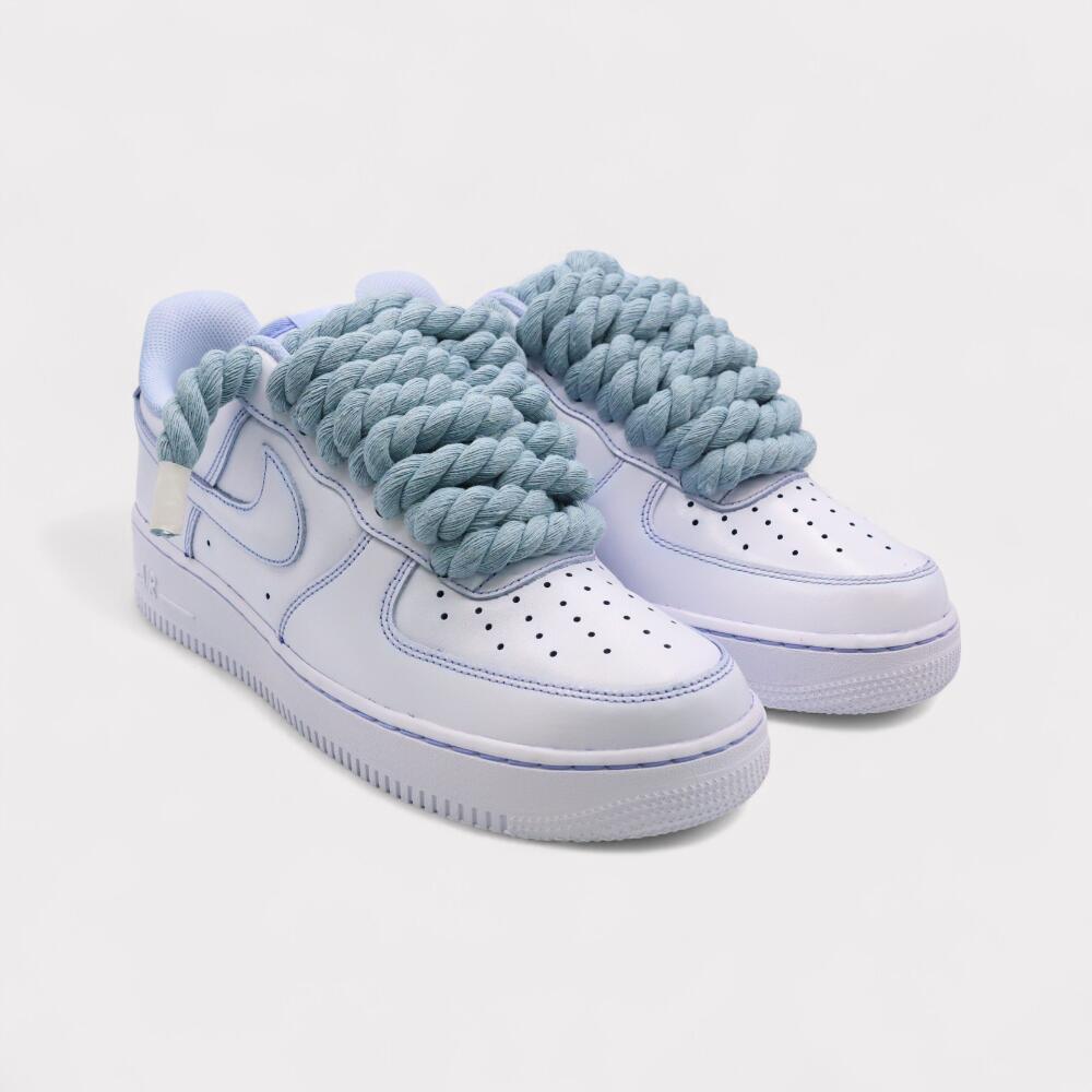 Nike Air Force 1 Light Blue - Rope Lace Light Blue 2/4