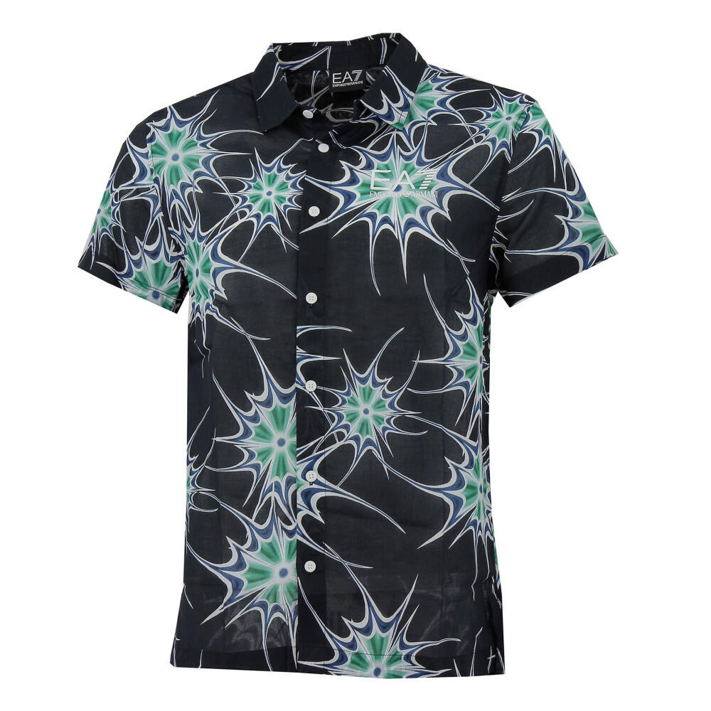Ea7 - Chemise Ea7 Emporio Armani Beach Wear - Chemise Manches Courtes - Noir|vert - 48 Xl - Decathlon