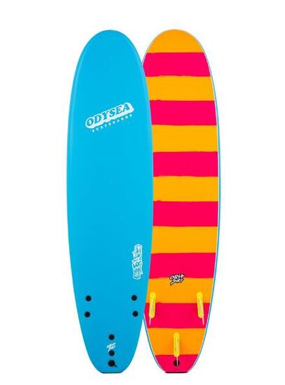 Foamie Surfboard - LOG - 7'0'' - Blue/Stripes
