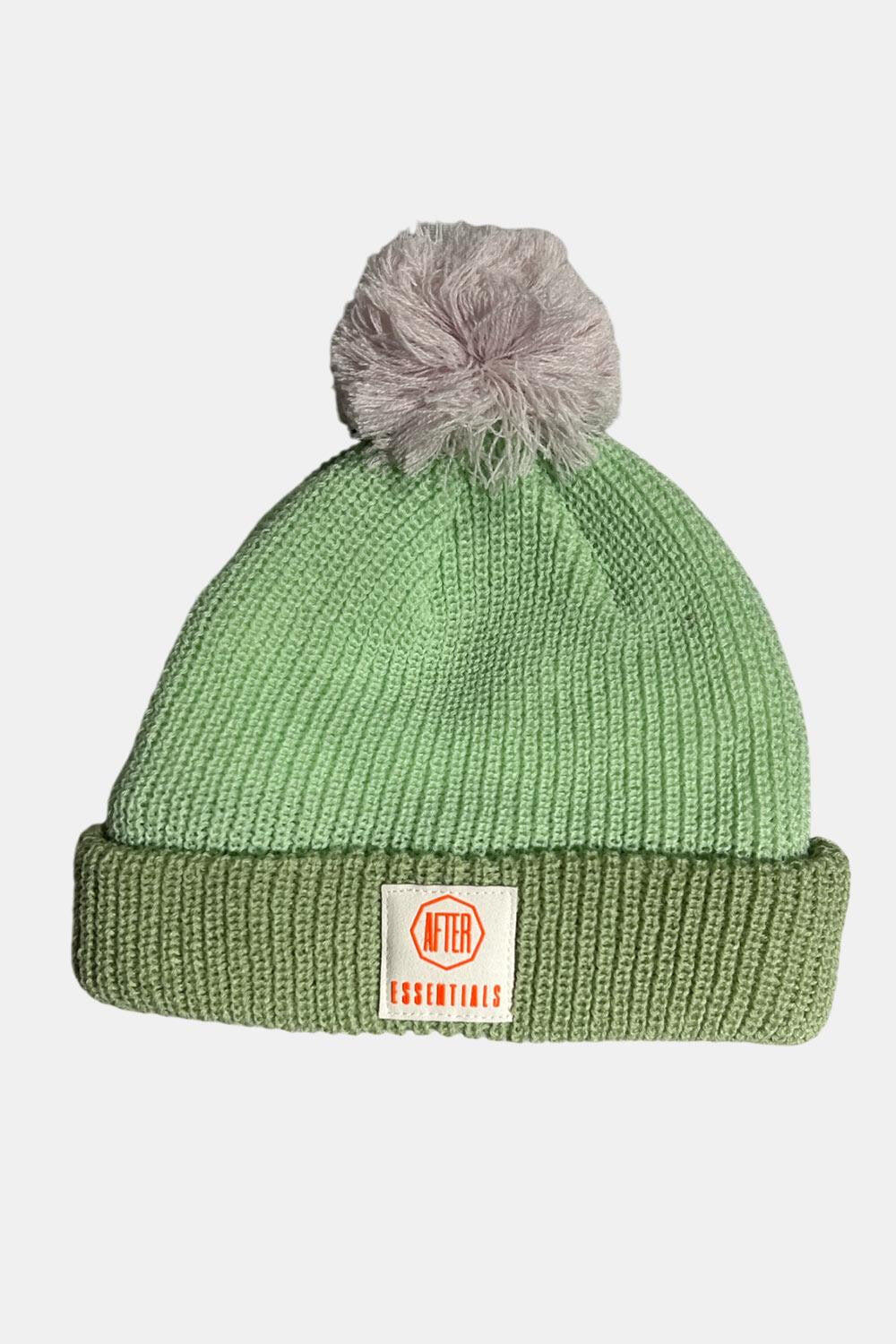 Bonnet Enfants pom pom - Pistache 2/2