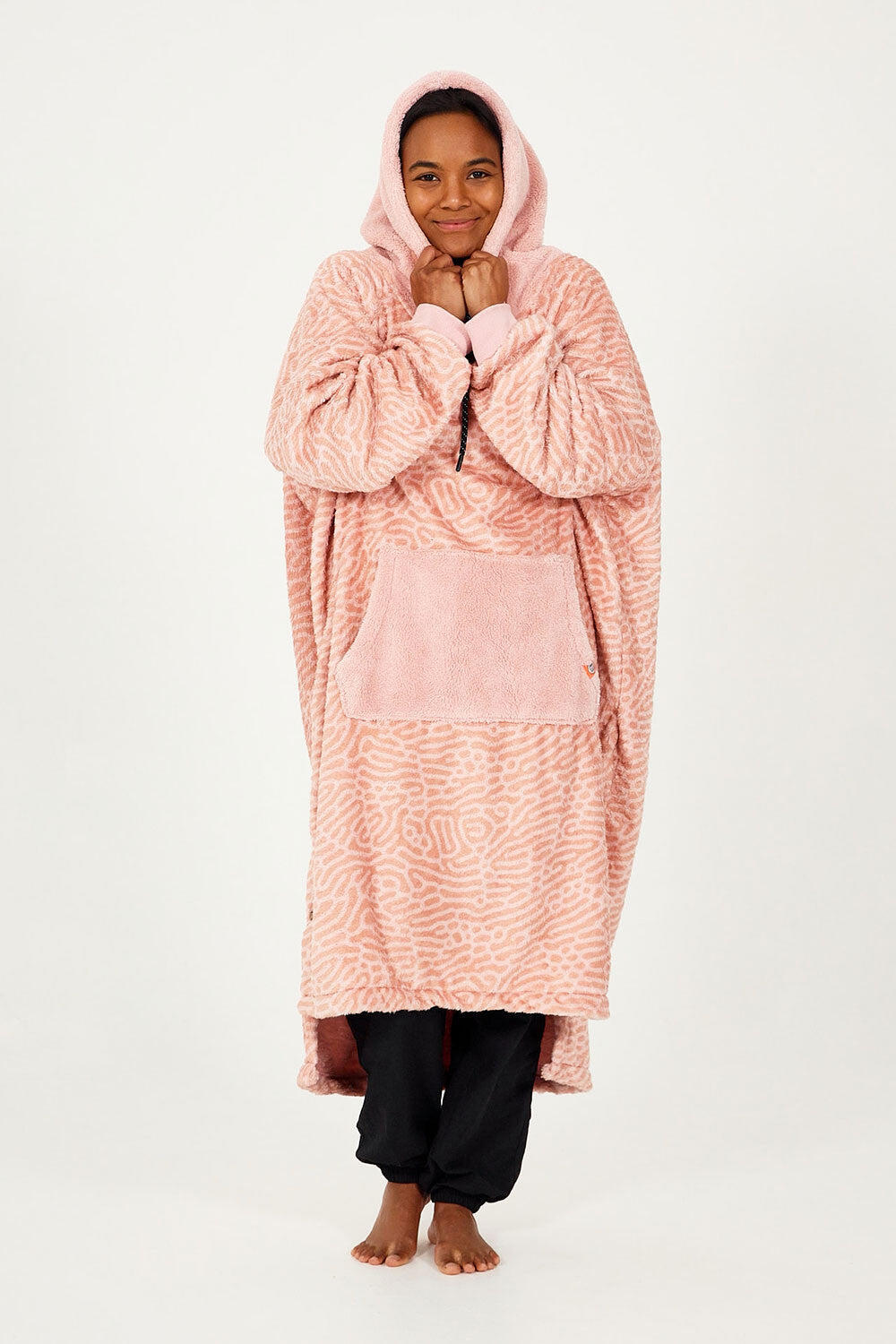 AFTER ESSENTIALS Poncho Sofa - quente e confortável - Powder Pink