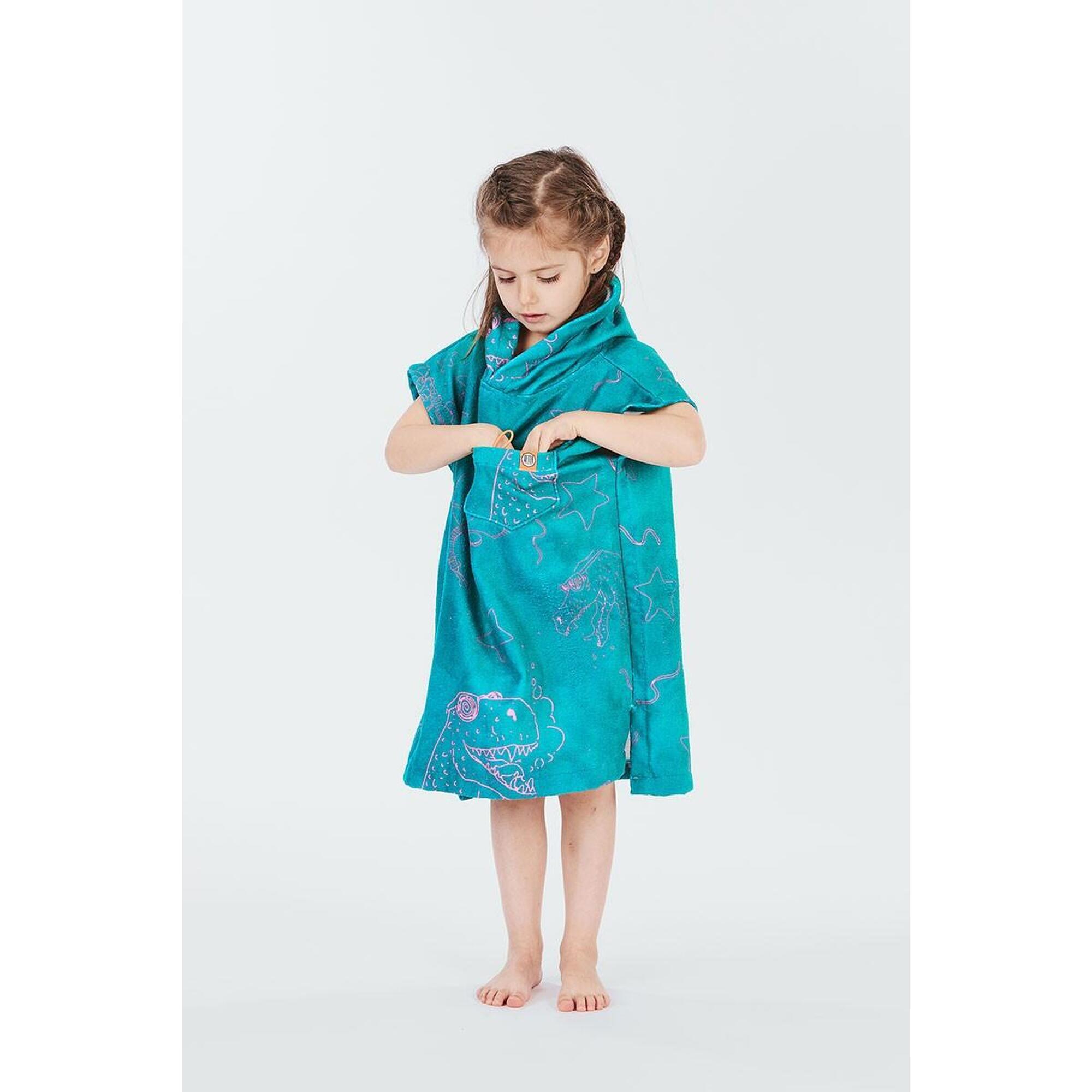 After Essentials - Poncho De Bain - Surf - Enfant (bébés: 18 Mois - 4 Ans) - Dino - Serviette Poncho - Vert - Taille Unique - Decathlon