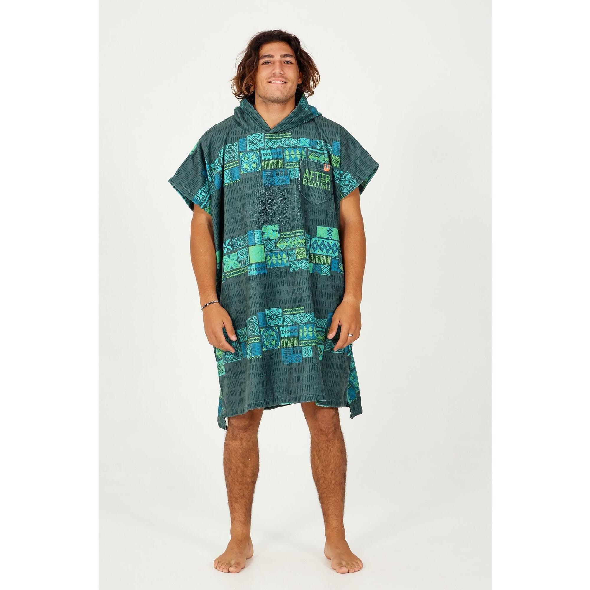 After Essentials - Poncho Surf Adulte - Native Series - Tapa - Serviette Poncho - Vert - Taille Unique - Decathlon
