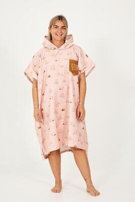 Poncho Surf Adulto - Juliette - Wine