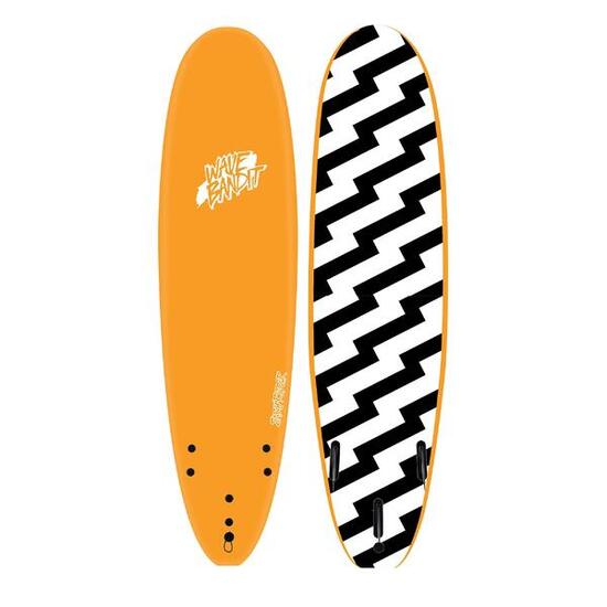 Foam Surfboard - Easy Rider (Tri Fin) - 7'0" - Orange/White Bolt