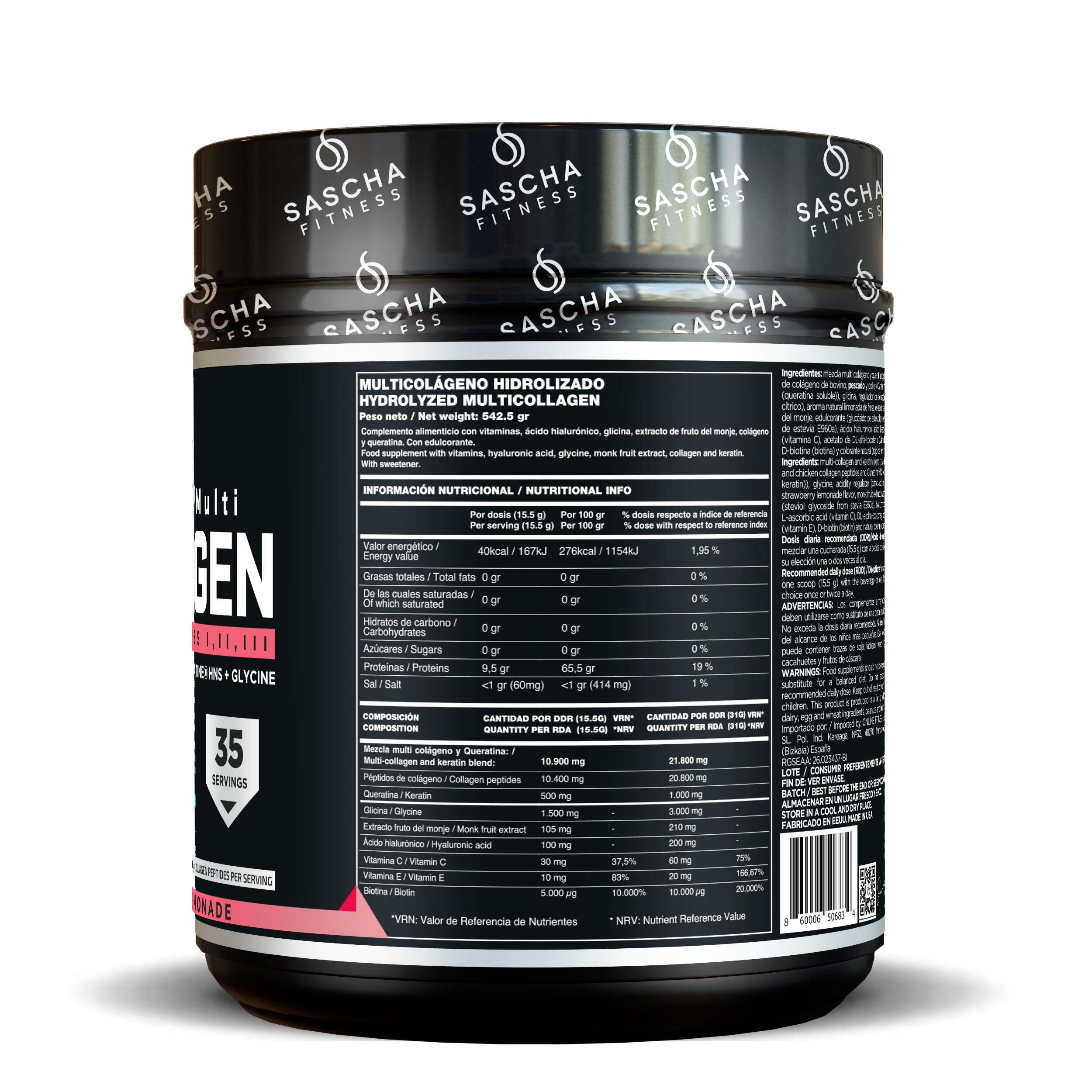 Colágeno Multi Hidrolizado sabor Limonada de Fresa (542,5 g) 2/4