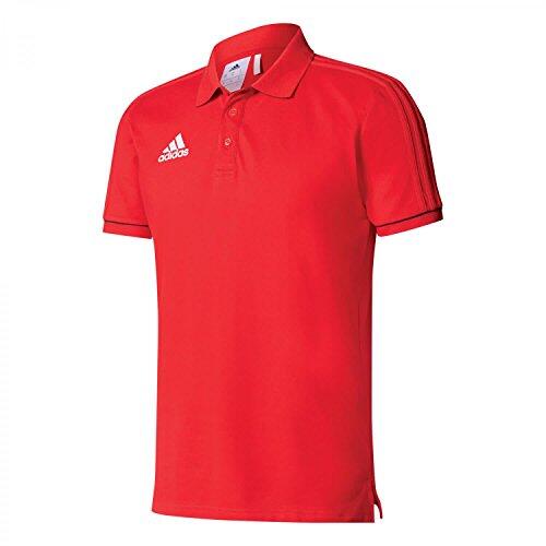 Polo en coton Adidas Tiro 17 pour jeunes, écarlate/noir/blanc
