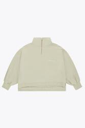 Pull court demi-zippé Osaka pour femme | Gris chaud