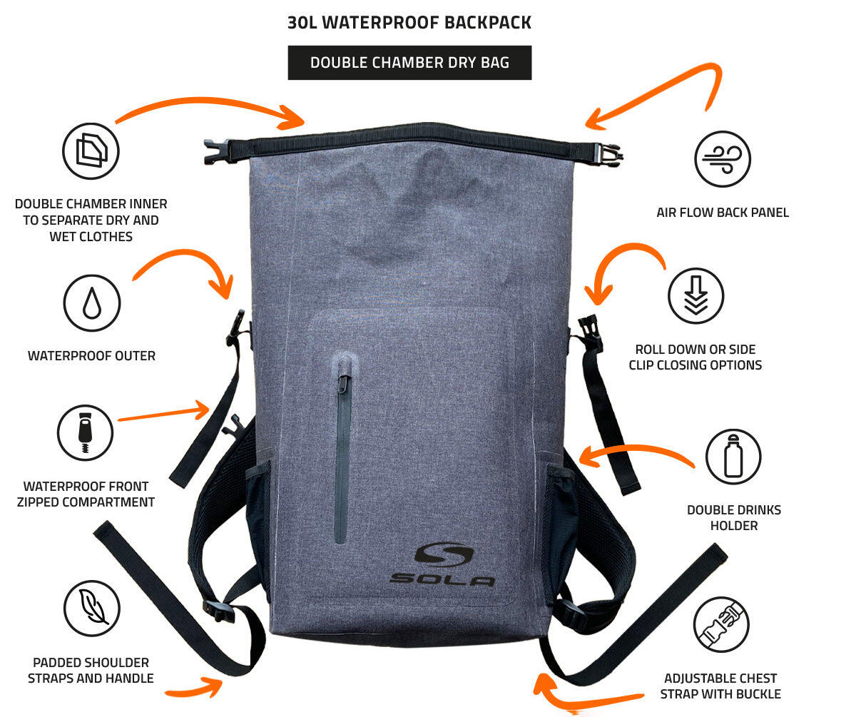 Double Chamber Dry Backpack - 30L 2/5