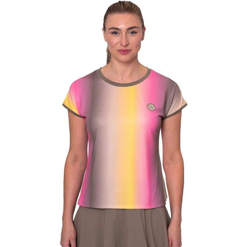 Camiseta Bidi Badu Spectrum Capsleeve Marron Amarillo Mujer 3/5
