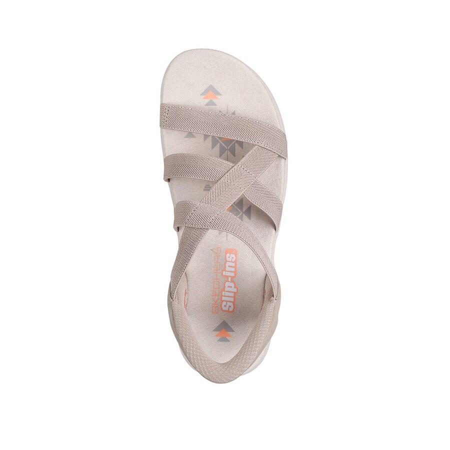 SANDALE FEMME Skechers Slip-ins Reggae Slim Stretch Flex GRIS 4/5
