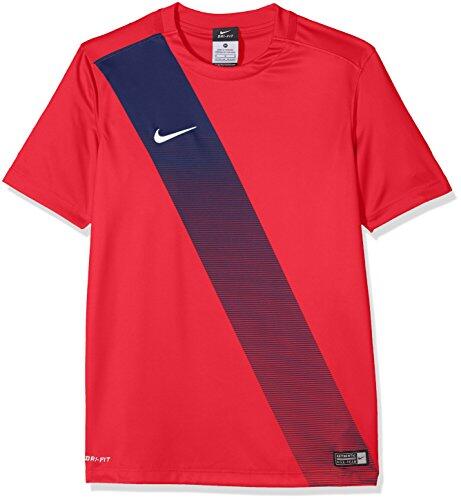Nike Maglietta Yth Sash a Manica Corta - Rosso Universitario/Bianco Calcio 1/1