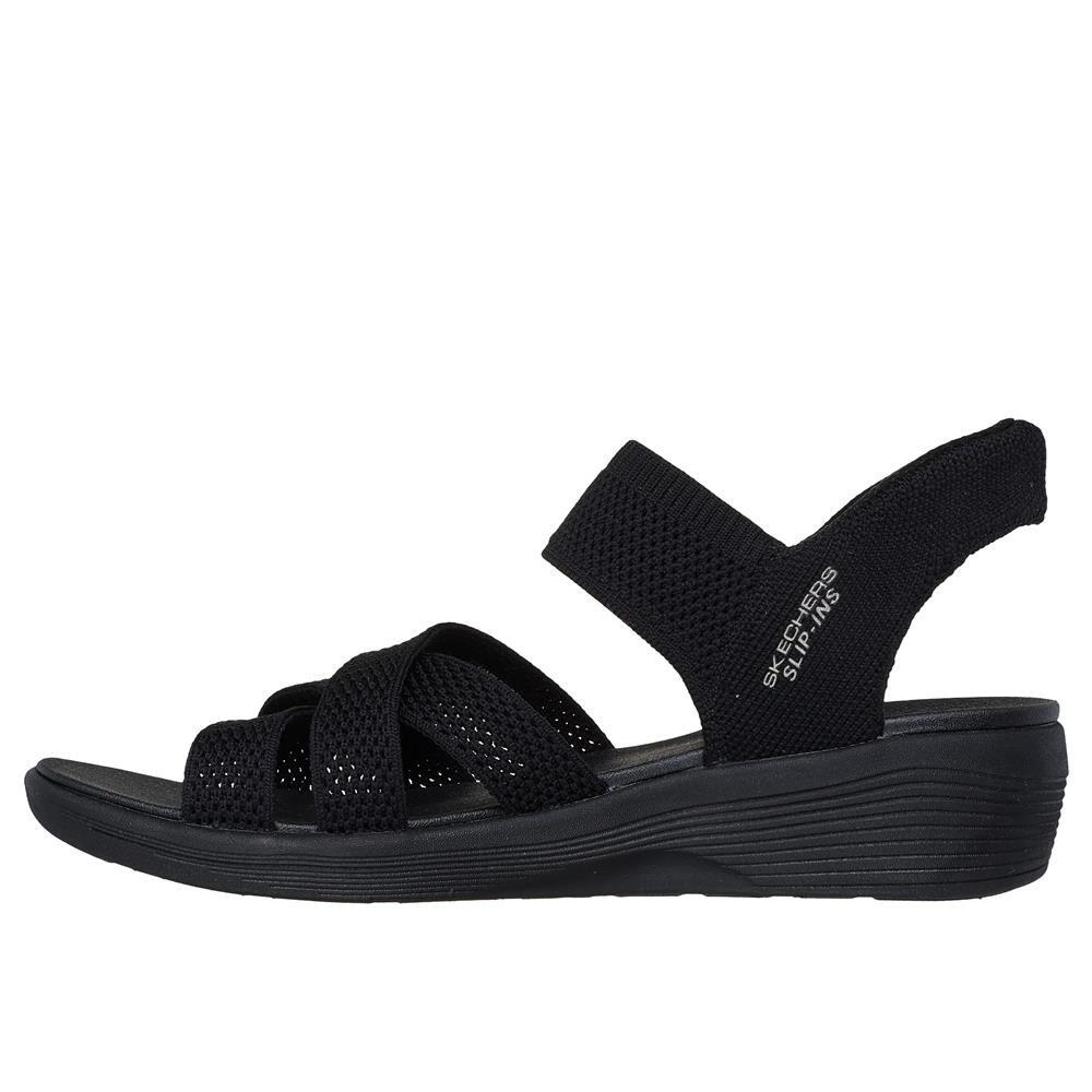 Sandalia Mujer Skechers Slip-ins Arya - Cooling Off Tejido Negro 5/5