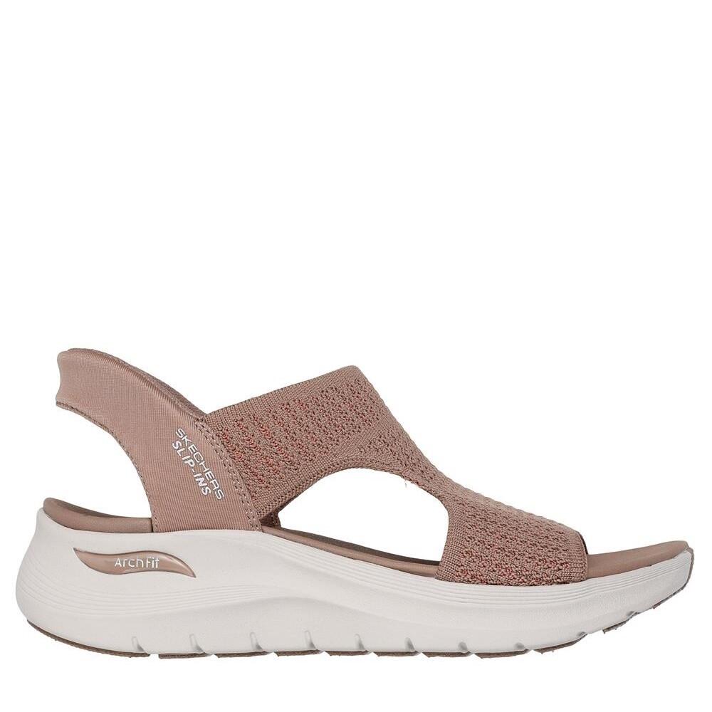 Comda SANDALE FEMME Skechers Slip-ins Arch Fit 2.0 tissu MARRON 1/5